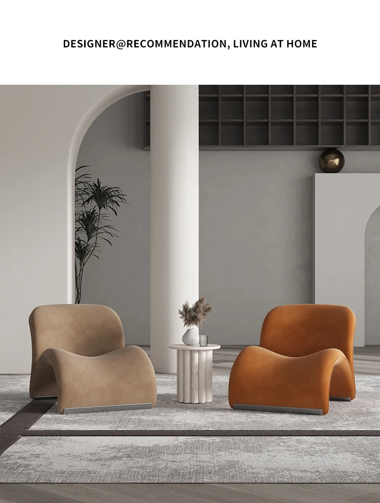 Nordic Luxury Single Sofa Small Apartment Design Creative Living Room Balcony Casual Sherpa Fabric Sofa Chair