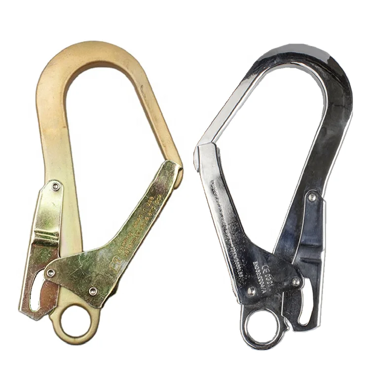 Safety2Go Large 25kN Fall Protection Snap Hook Aluminum Ally Snap Hook for Rock Climbing Rappelling Rescue Lanyard Connector Fall Protection Scaffold Mountaineering Quick Attachment 