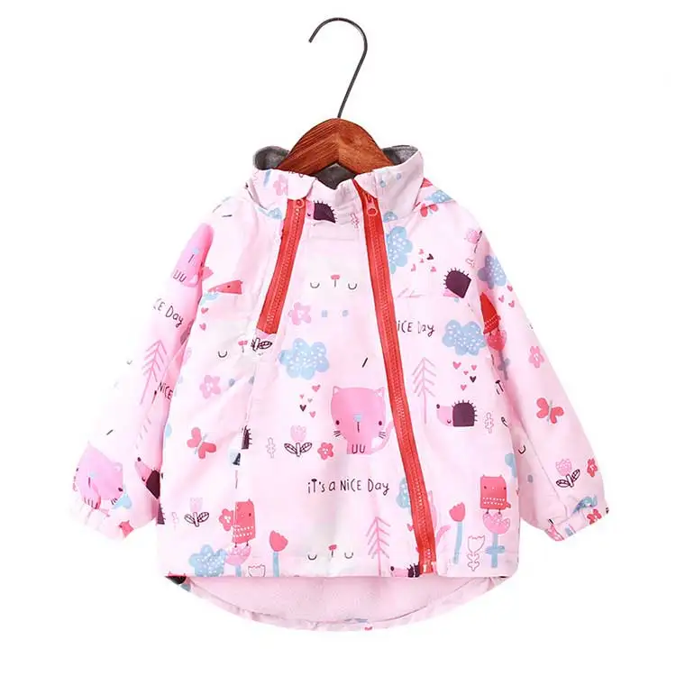 Оптовая продажа, зимние детские ветрозащитные куртки с длинным рукавом для девочек