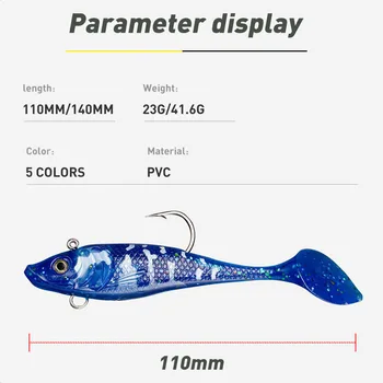 Cheery Soft PVC Salmon with Treble Hooks-Artificial Soft Bionic Bait for Sea Bass Catfish Freshwater/Saltwater Fishing – Soft Lure – view 3