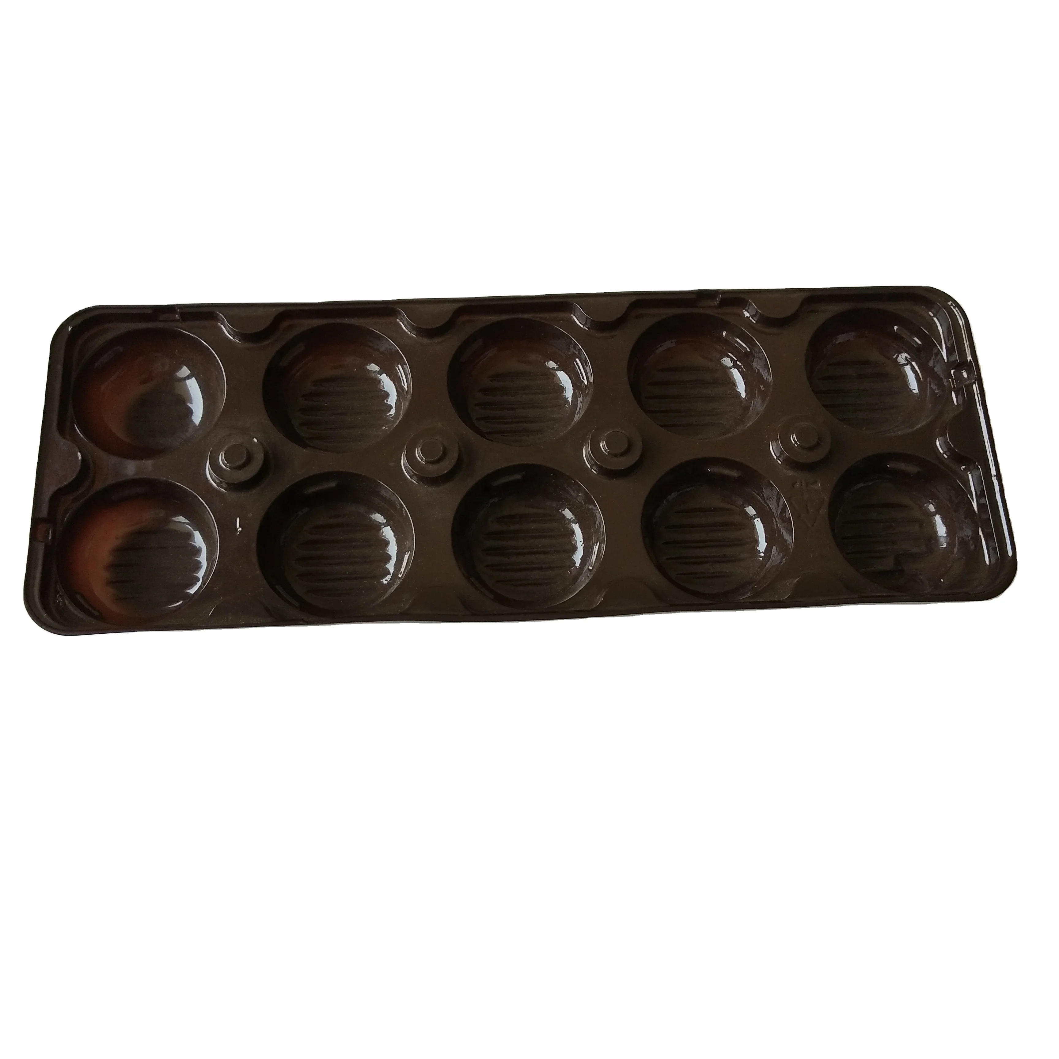 Plastic Customized Packaging Disposable 10 Cavities Plastic Blister Chocolate Trays