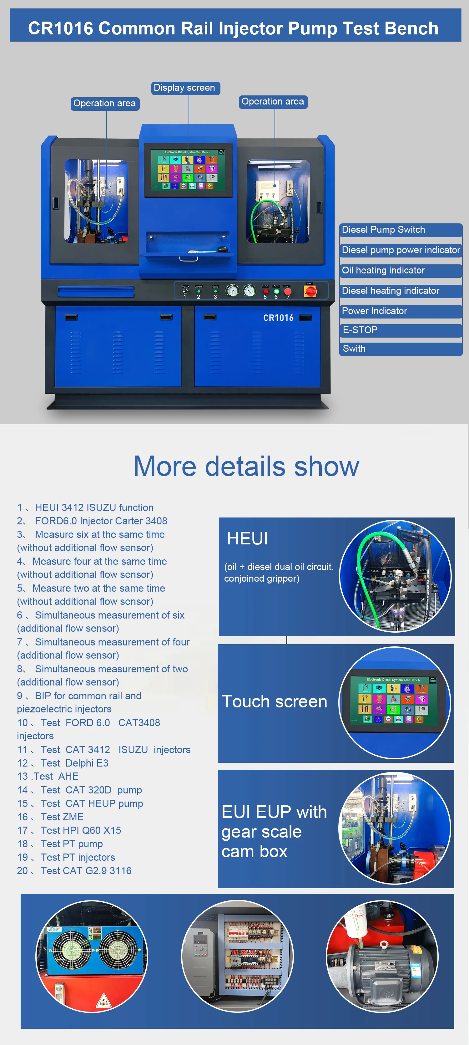Cr1016 Electronic Common Rail Injector Idiesel Pump Calibration Machine ...