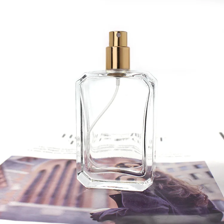 High Quality Square Empty Glass Perfume Bottle With Lids Premium Empty