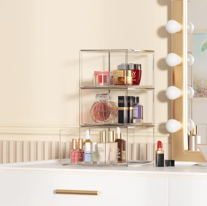 Transparent Drawer Storage Box Postcard Home Eyeshadow Cosmetics Large Capacity Dustproof Acrylic Storage Box