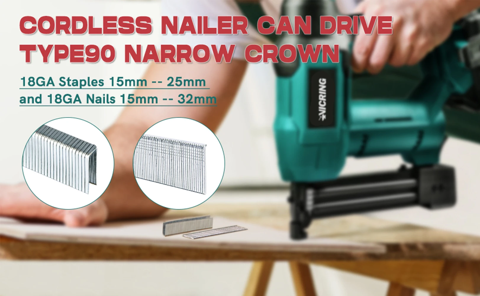 Аккумуляторный двухдюймовый беспроводной воздушный гвоздодер 18