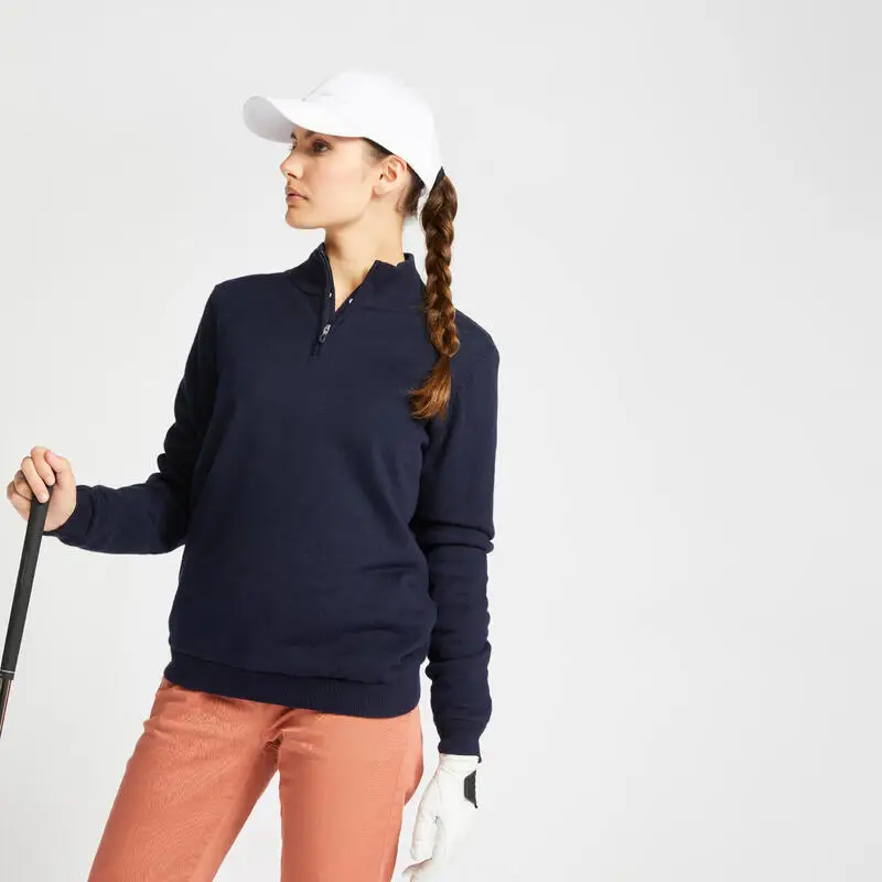 Womens Golf Longsleeved Polo Shirt Quarter Zip Pullover Sweatshirt 1/