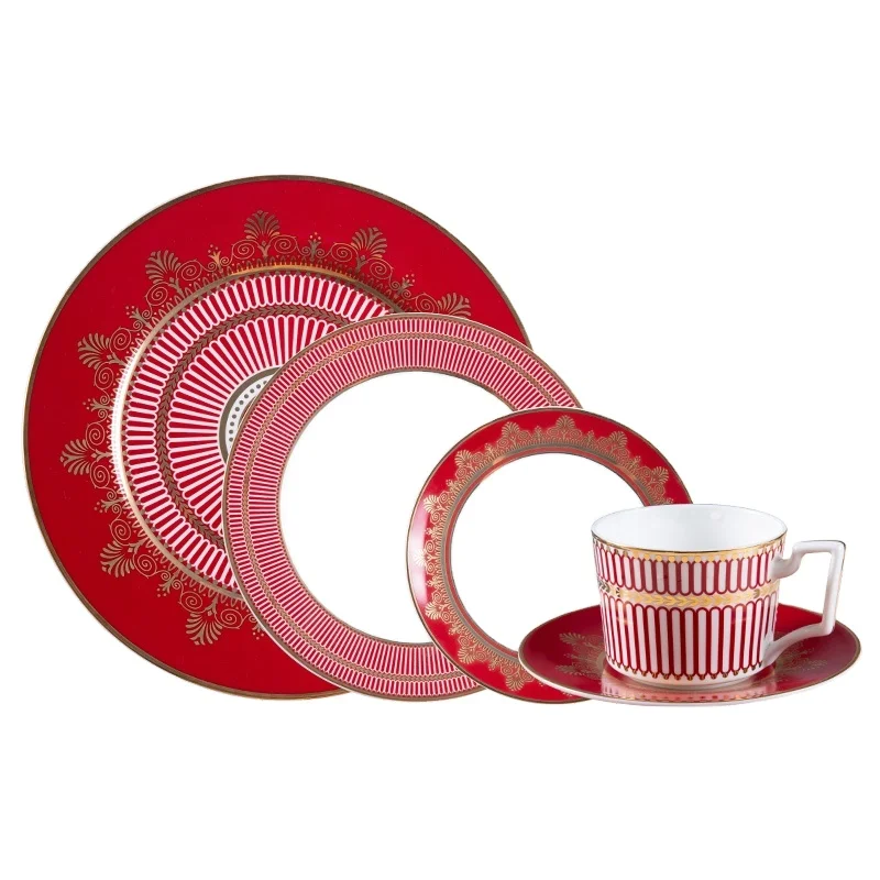 red dinner sets for sale