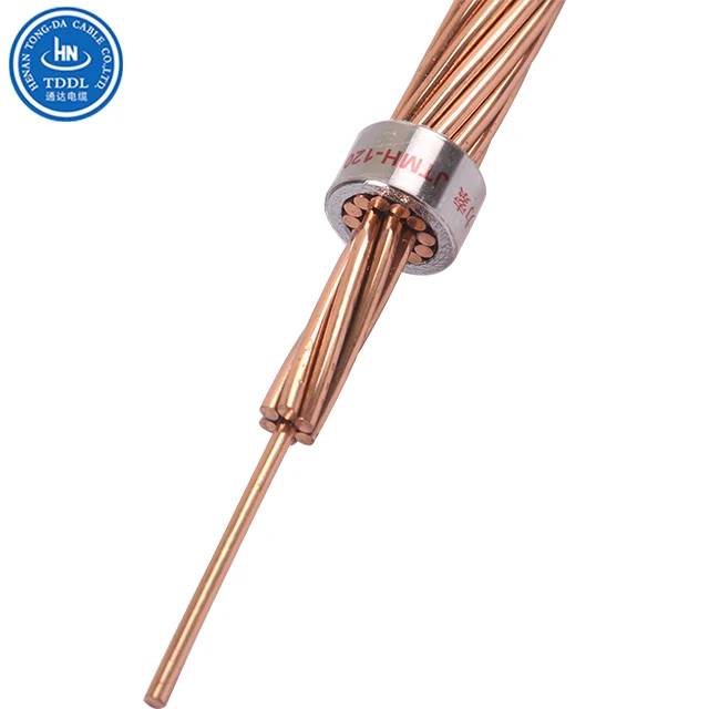 TDDL Bare Copper Conductor Overhead  Cable with Stranded Steel Wire for Catenary Wire