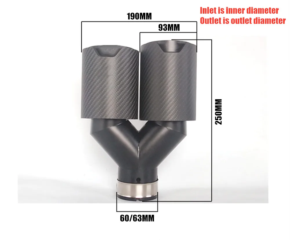 M performance Muffler Dual Carbon Fiber+black stainless Suitable for bmw car modification Exhaust Tips End Pipes