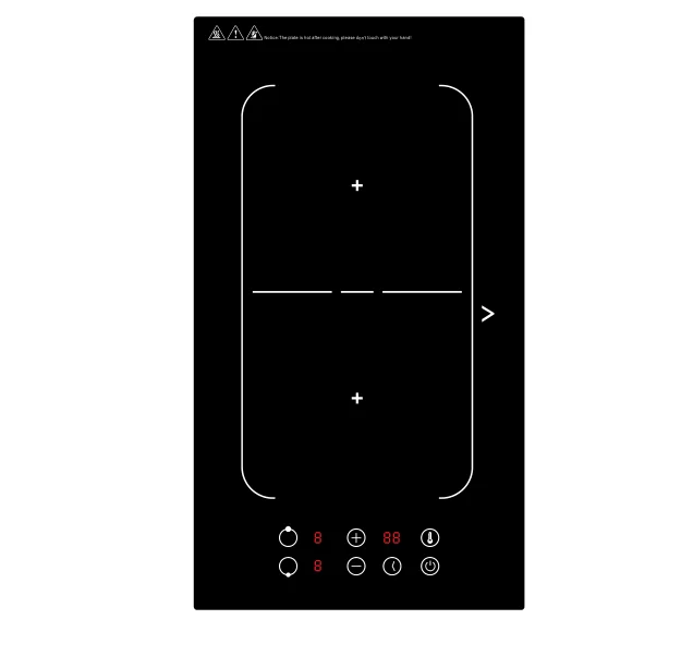 Slider Touch Control Built in Domino 2 Burner Two Double Cooking Zone Induction Hob Cooker Cookstove CE CB ETL KC EMC ERP