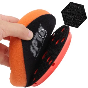 SPTA V2.0 1Pc 5 Inch 125mm Orange Heavy Cut Polishing Pad Kit for Car Buffer Polisher Compounding Remove 1500# Sanding Marks