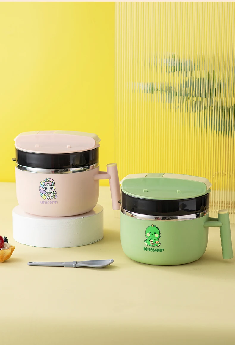 Factory Prices Custom Student Dormitory  Insulated Lunch Box 304 Stainless Steel Instant Noodle Cup Bowl With Lid_25