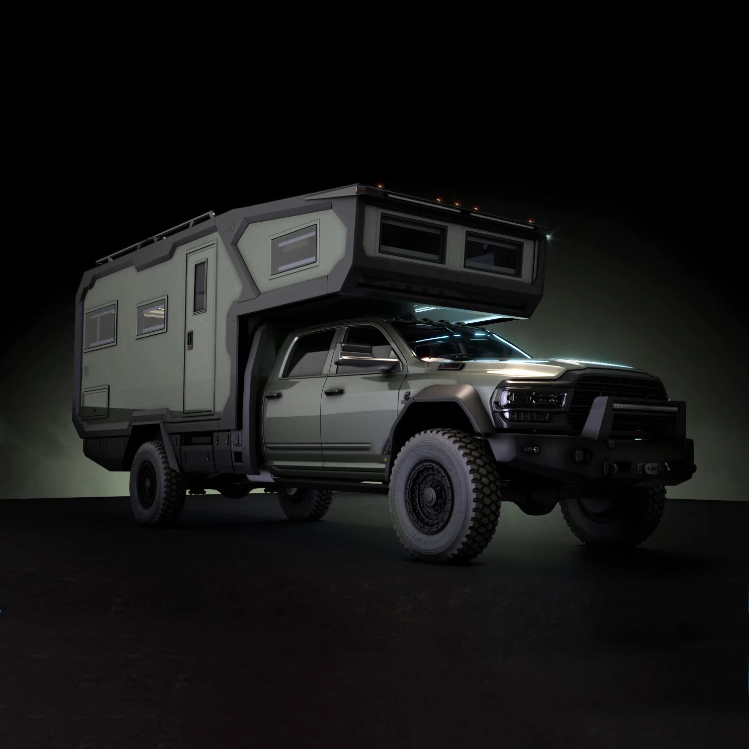 4x4 Caravan off-Road Long Bed Camper Truck with Slide Out