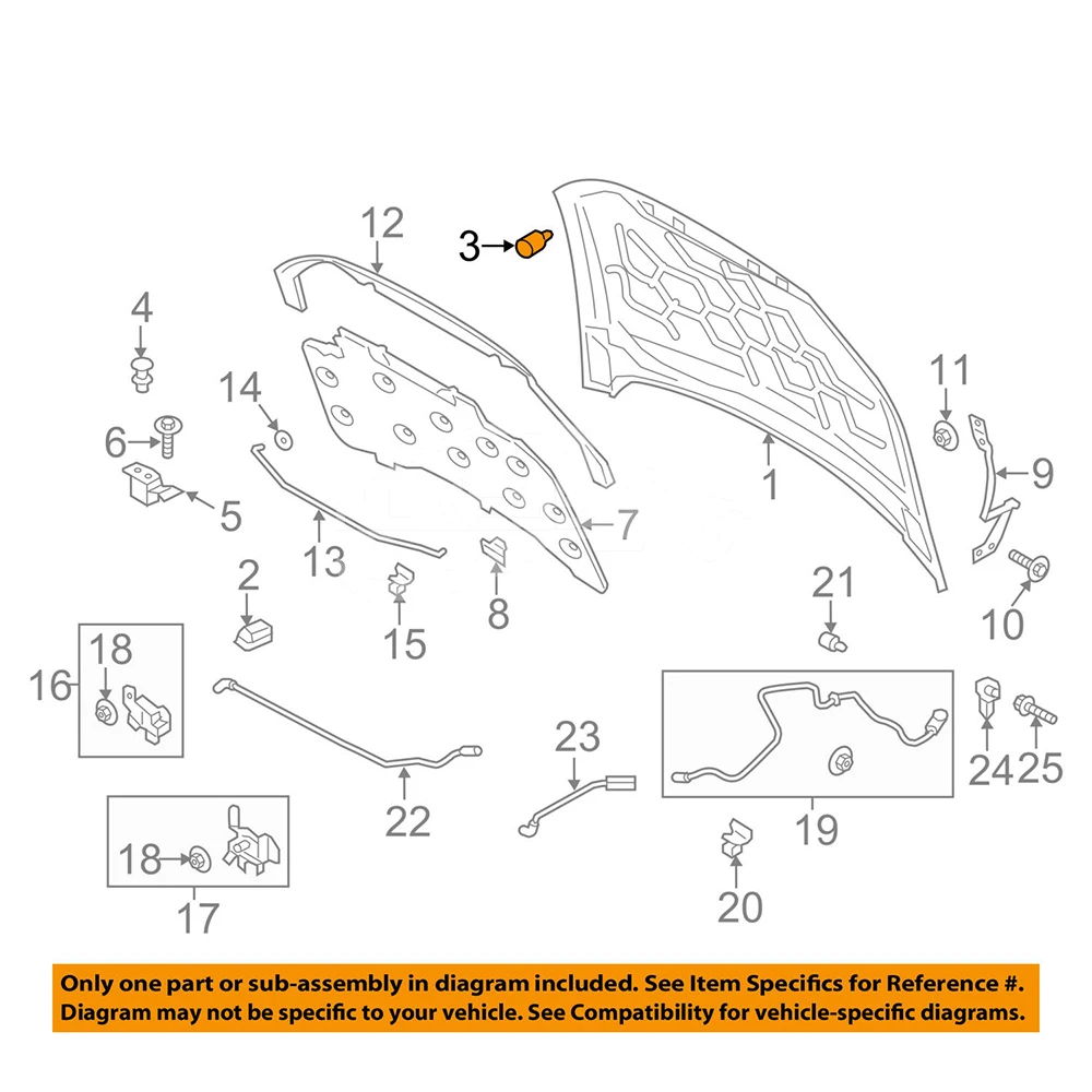 W709253S300 5219946 Car Bonnet Rubbers for Ford New Mondeo 13-/Mustang... — 2