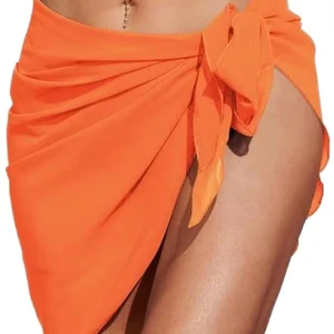 Wholesale Chiffon Polyester Sheer Sarong Covering Swim Coverup Ladies Swimwear Coverup