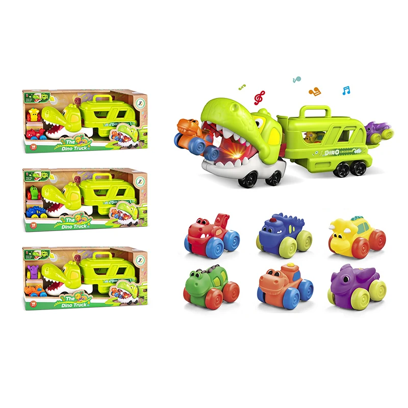 KSF Chenghai Take Apart Deformation Friction Dinosaur Car with Lights & Music ABS Plastic Unisex Toy Friction Car Toys