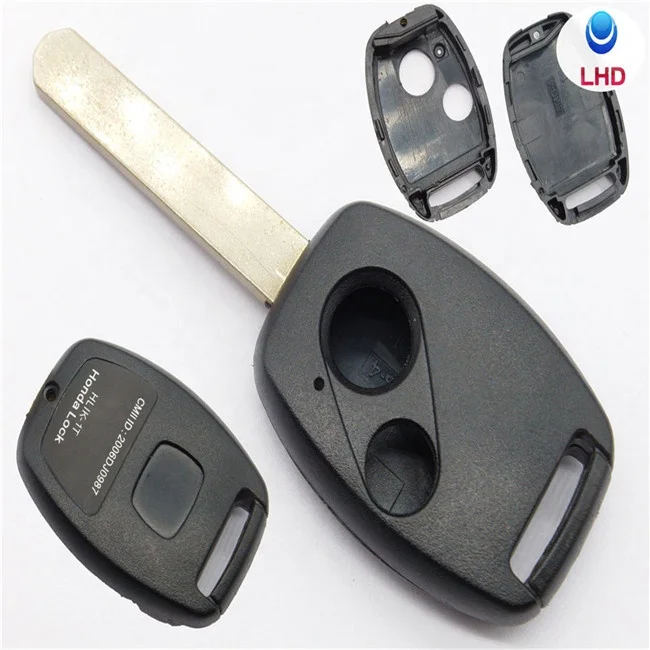2 Button Remote Key Fob Case Shell Replace Uncut Blade For Honda Accord CR-V