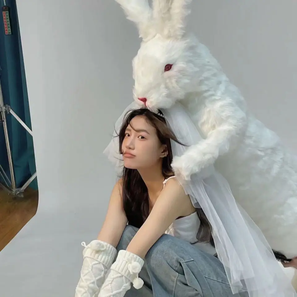 Easter Simulation Rabbit Model Welcome Standing Large Rabbit Window Props Large Doll Shooting Rabbit Ornaments