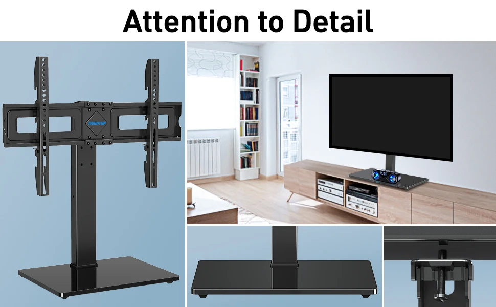 37 To 70 Inch Tvs Table Top Tv Stands Height Adjustable Tilt Swivel Tv