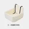 Crystal velvet rhombus co-driver rear nest-rice white