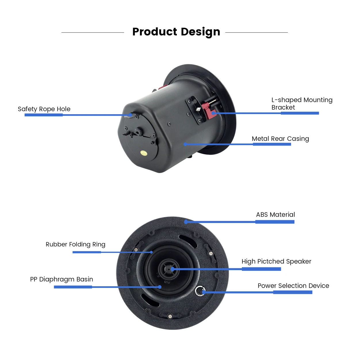 High Sound Quality 20w Ceiling Wall Mount Speaker For Bgm And ...