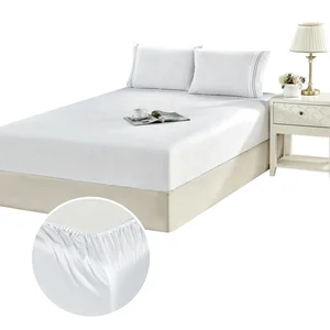 Factory Direct Price Microfiber Full Queen king Size Fitted Sheets White Color Bed Fitted Sheet Set for Living Room