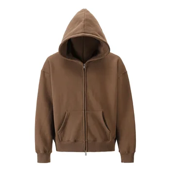 Sweat pants hoodie set personalized grey fleece 480gsm heavy weight full zip up hoodie custom bamboo streetwear men hoodies