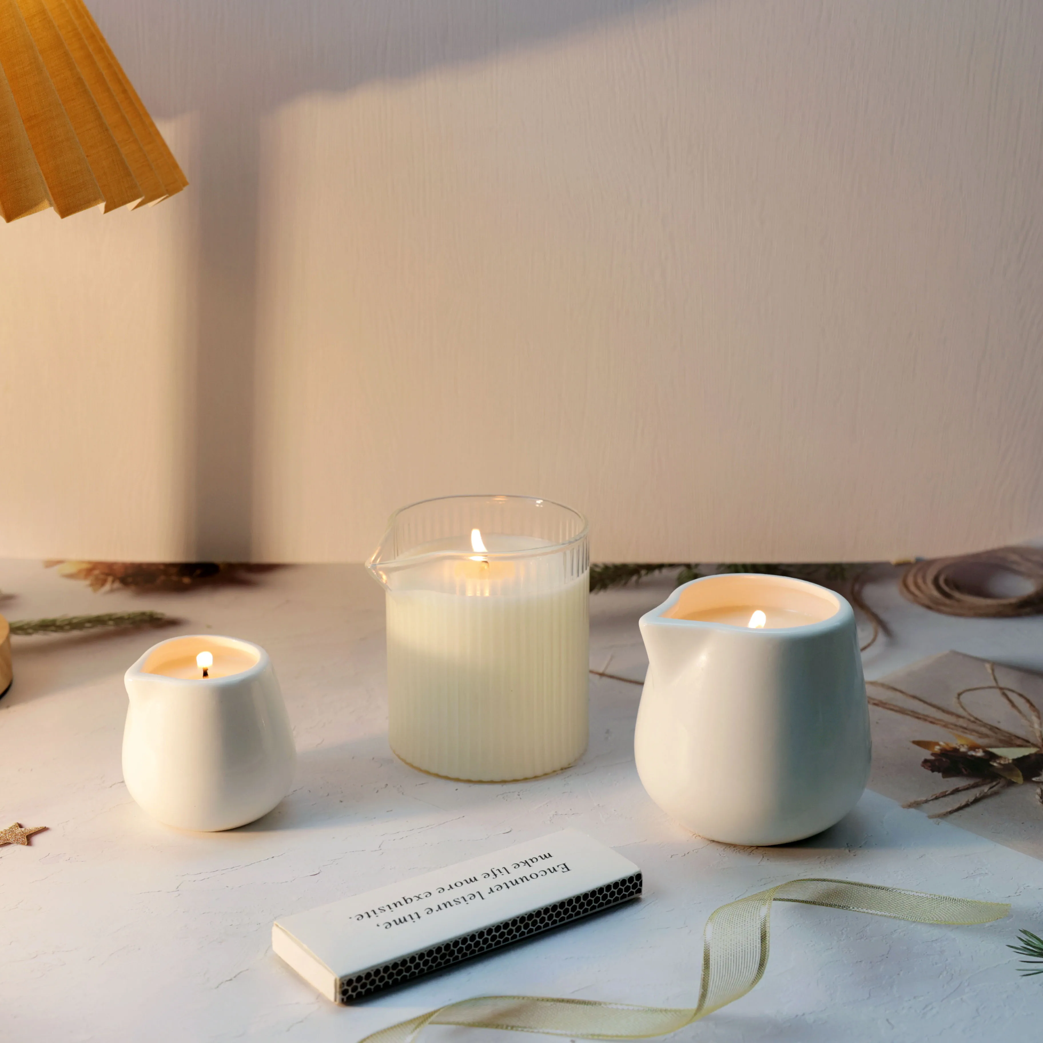 Wholesale Custom Unique White Essential Oil Ceramic Luxury Candle Jars