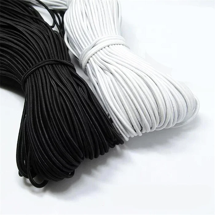 High Quality Round Elastic Band Cord For Sewing Garments White