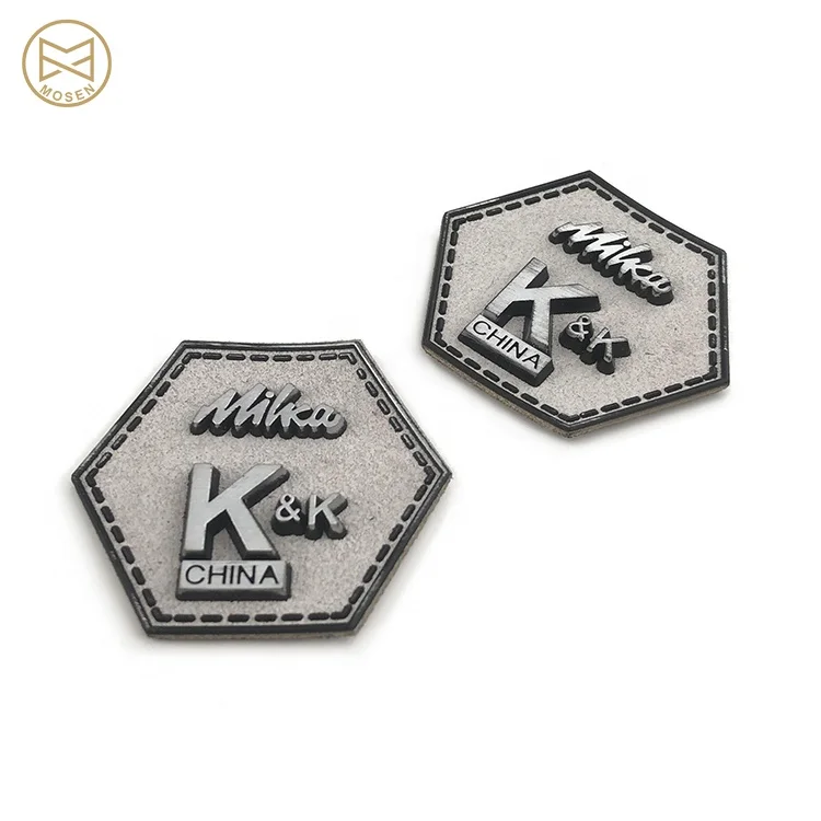 Embossed Clothing Label Custom Embossed Logo Genuine Leather Patches for Jeans