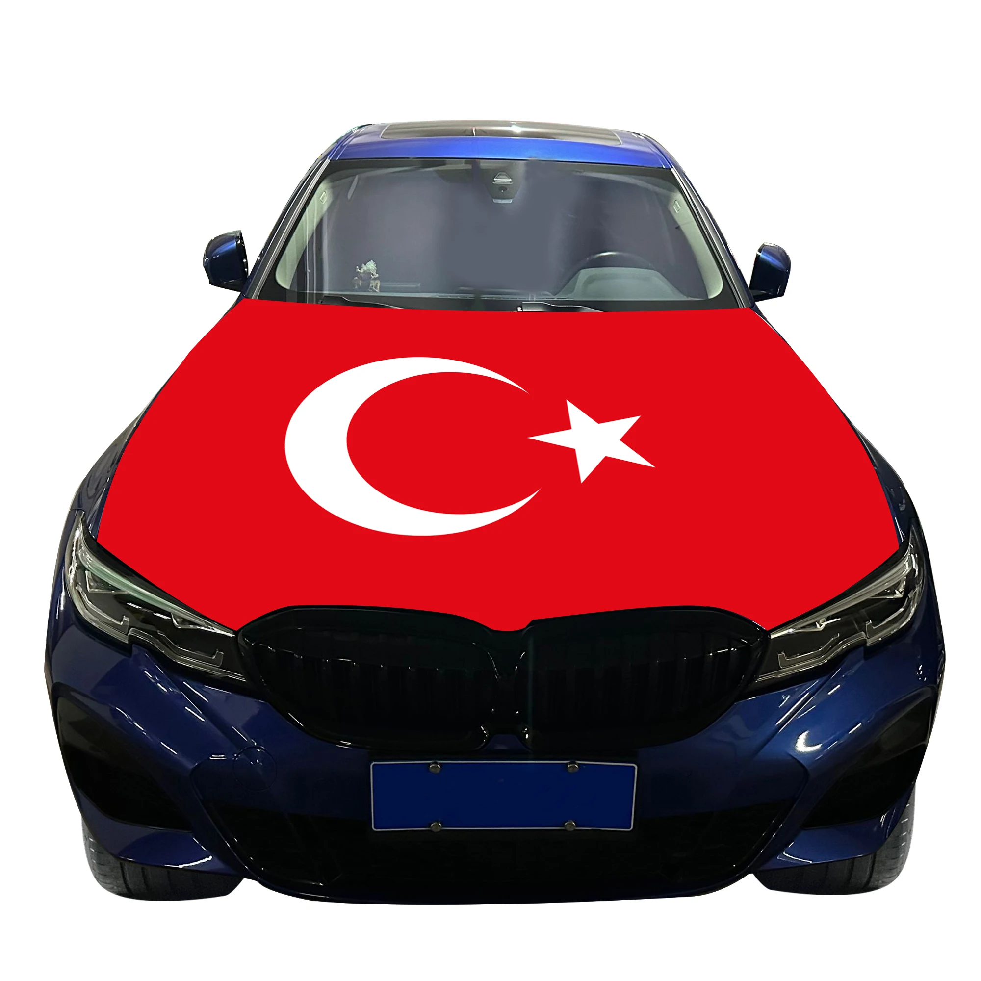 Lot De 2 Drapeaux Turcs Pour Voiture - 30x45 Cm Avec Tige Flexible