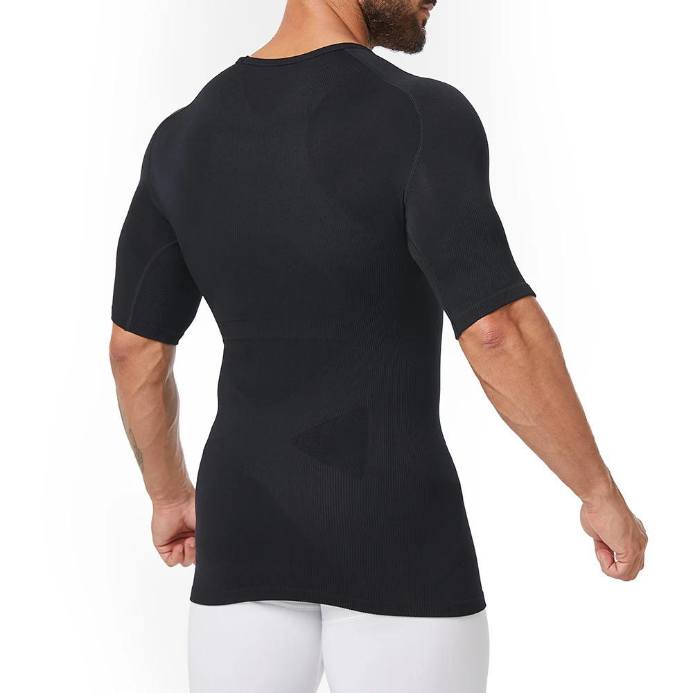 Customize Mens Shapewear Tummy Control Compression Shirts Slimming Undershirt Body Shaper