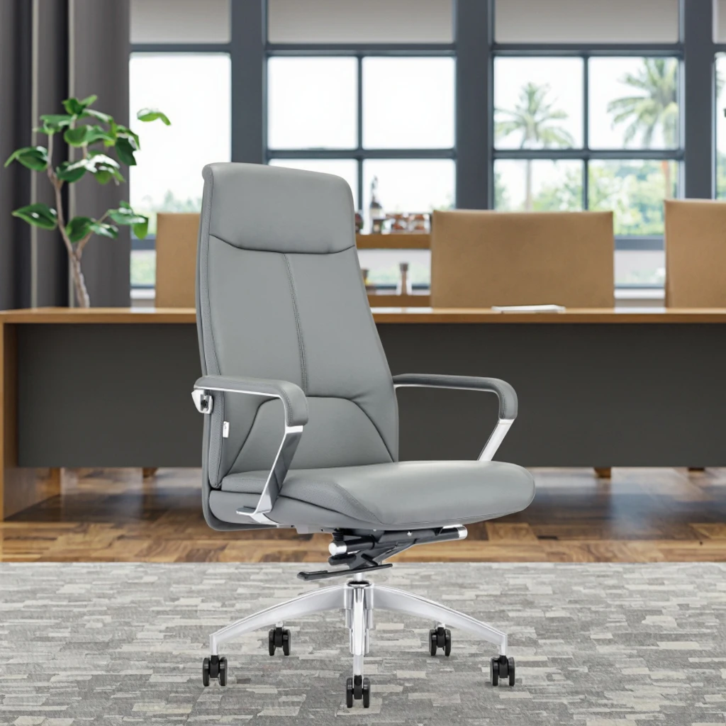 Deluxe Leather Executive Chair Double Wood Panel Construction Butterfly Mechanism Corporate Gift Idea 4