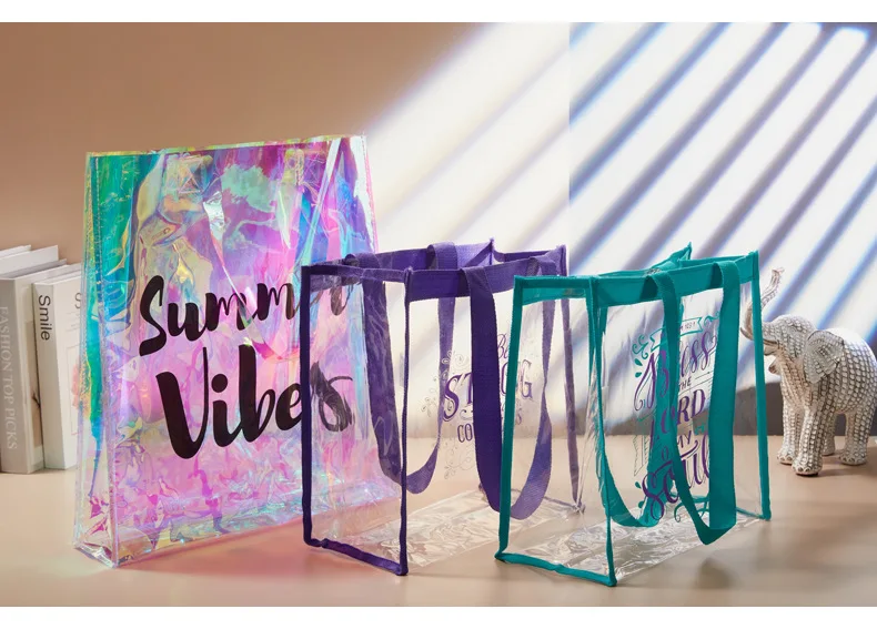 Clear Pvc Bag With Customized Logo For Pp Spunbond Clear Pvc Shopping