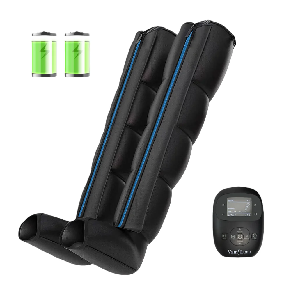 Bota massageadora sem fio com compressão de ar e bateria de 2000 mAh para terapia de compressão, sistema de recuperação muscular das pernas e relaxamento muscular._voghion.com