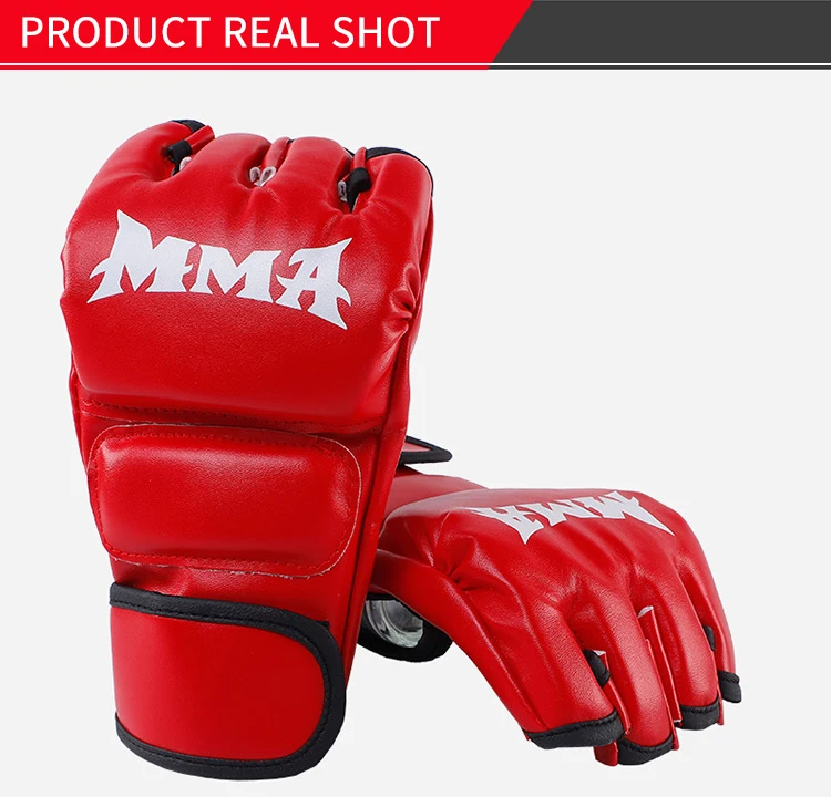 Fingerless Mma Boxing Gloves Ufc Sanda Thickened Adult Sport Gloves