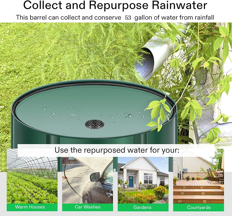 Factory Custom Rain Bucket Rain Water Collection Tank Outdoor Tarpaulin Plastic Water Storage Collapsible Rain Barrel for Sale