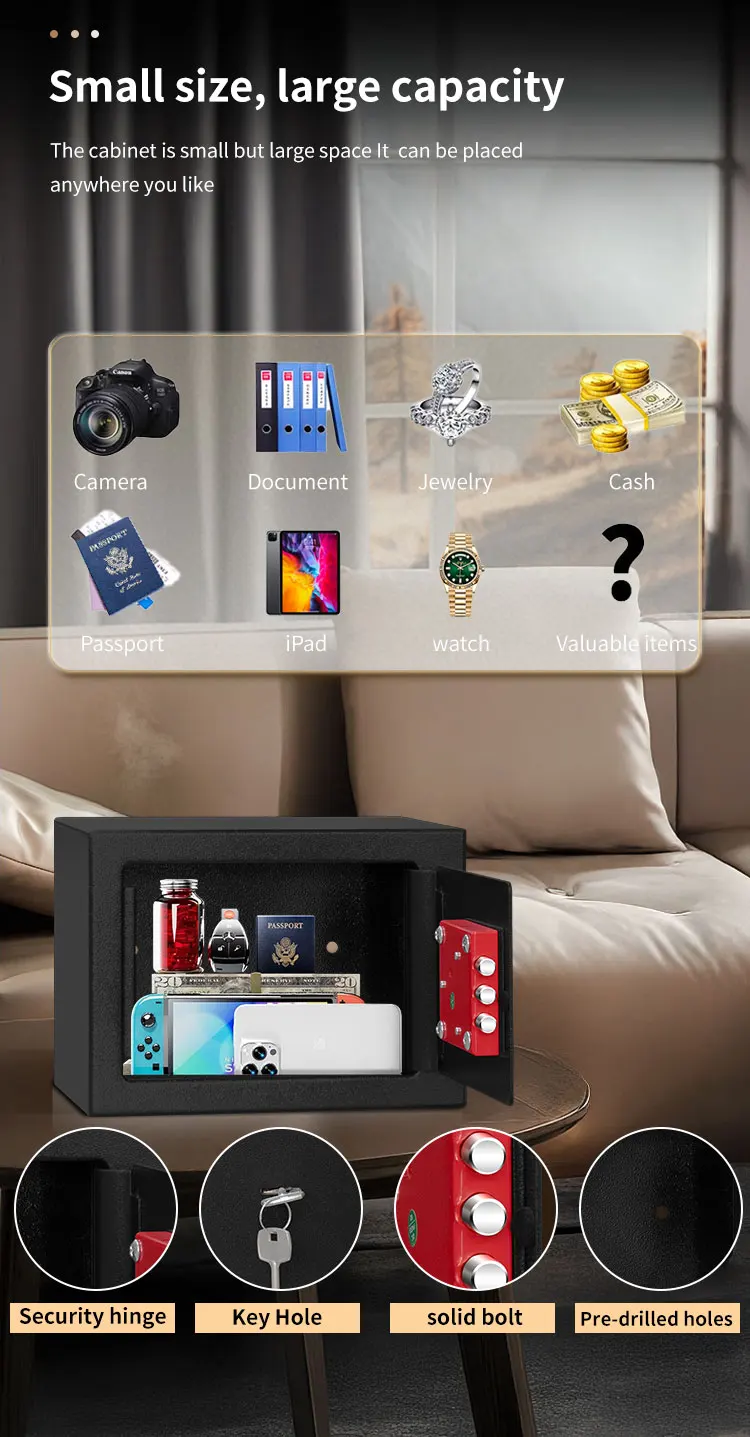 CEQSAFE American Hot Selling Home Safe Box Deposit Digital Keypad Small Safe Mini Safe Box manufacture