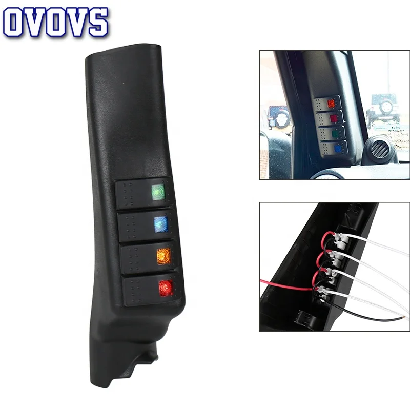 Ovovs Jk A Pillar Switch Car Accessories Switch Pod With 4 Rocker Switches  Car Panel For Jeep Wrangler Jk - Buy Pillar Switch Car Panel,Jk A Pillar  Switch Pod,A Pillar Switch Pod