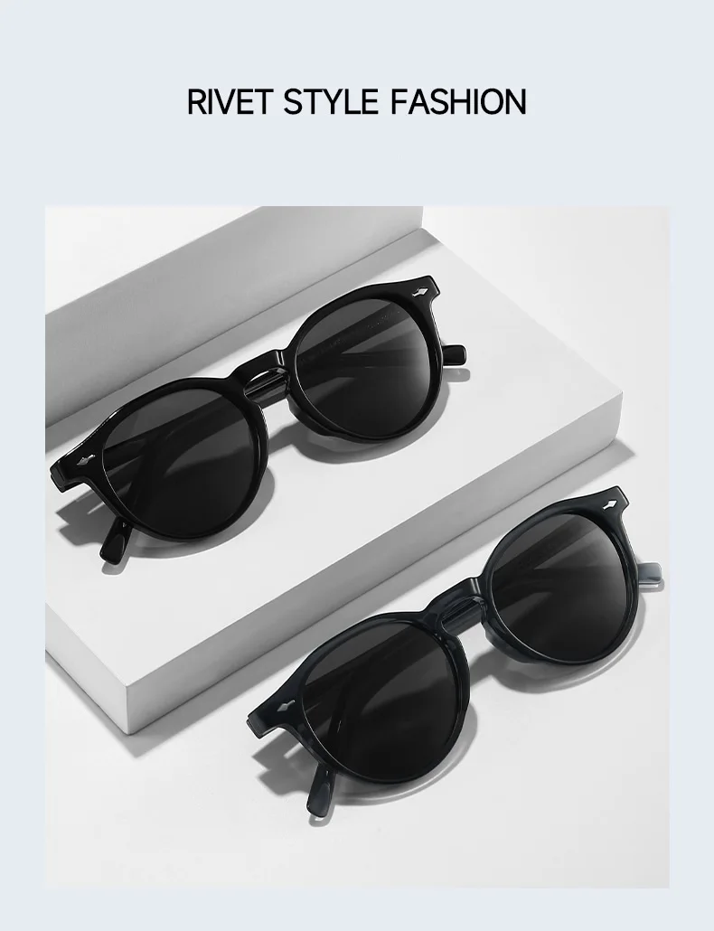High-quality New Fashion Oval Frame TR90 Retro Polarized Stylish Luxury Sunglasses, Unisex With Custom Logo_voghion.com