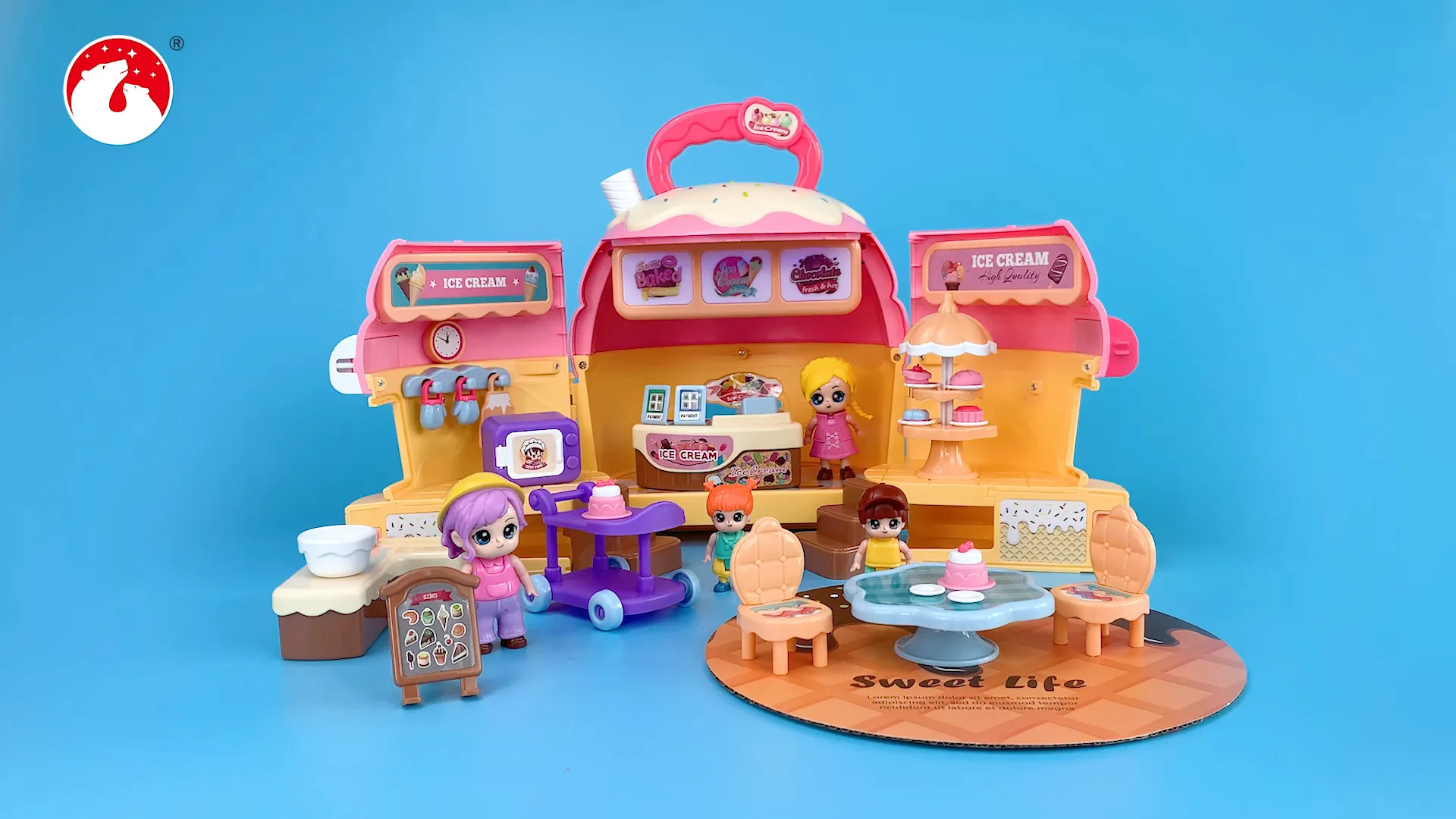Children Pretend Funny Play Kitchen Ice Cream Shop Toy Plastic Sweet