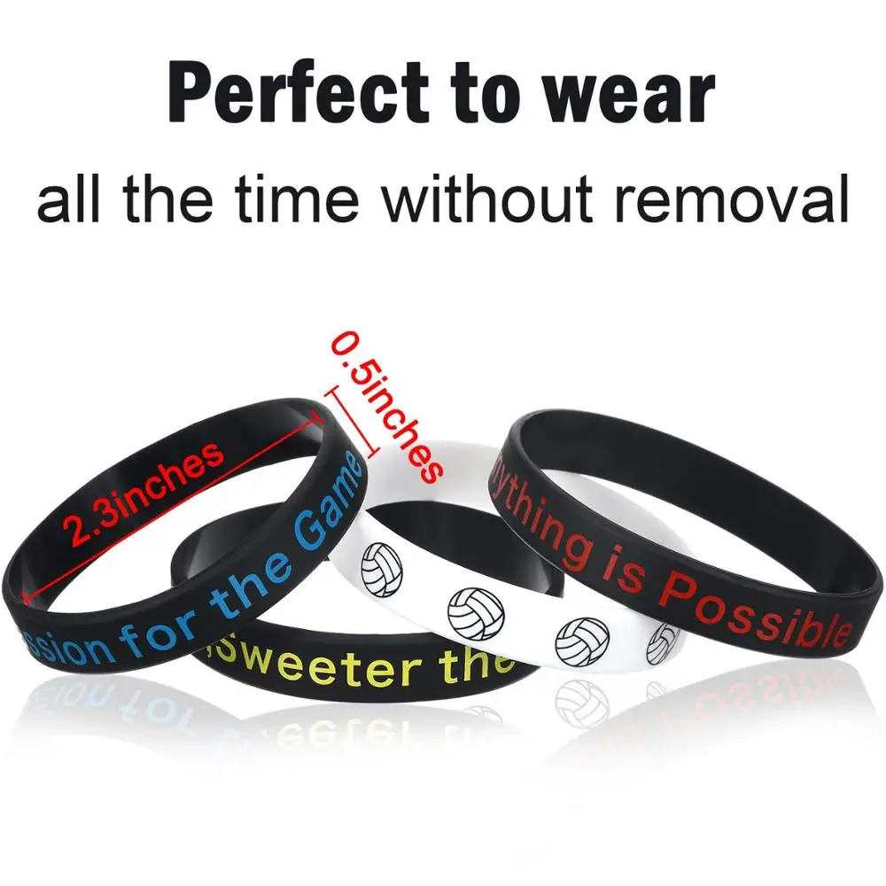 6 Pcs Baseball Rubber Bracelets Athletic Silicone Wristbands