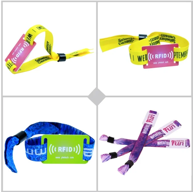 125khz Rfid Nylon Fabric Music Festival Wristband Qr Code With Logo ...