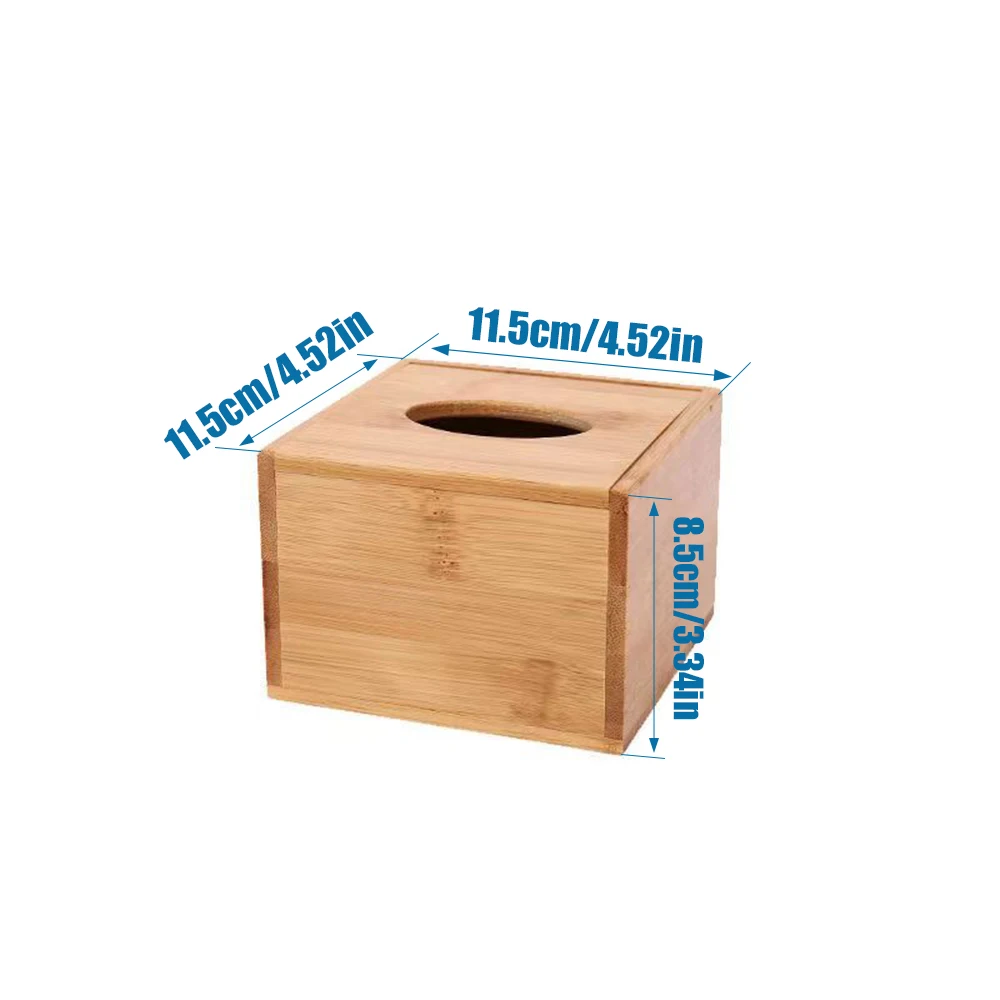 Tailai Bamboo Rectangular Tissue Box Tissue Holder Napkin Dispenser Wooden Rectangular Tissue Box Napkin Holder