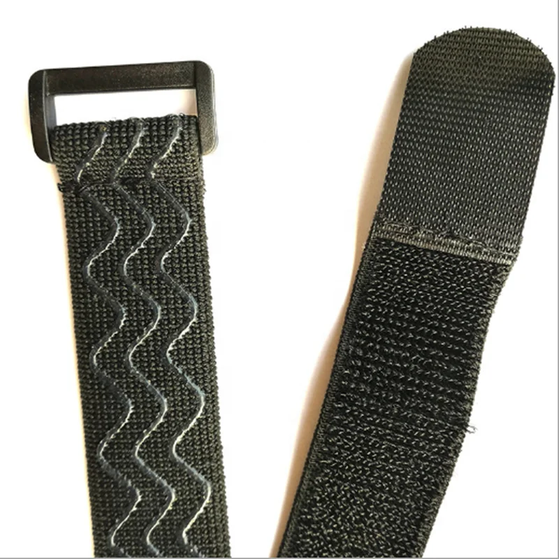 Silicone Backed Non slip Elastic Hook Loop Belt Strap