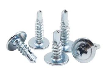 M4.2 Fine Phillips Head Carbon Steel Screws Truss Galvanized Zinc Plated 25mm Black Oxide ISO/DIN Self-Drilling Wafer Metric M2