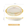 12.2''double handle oval plate