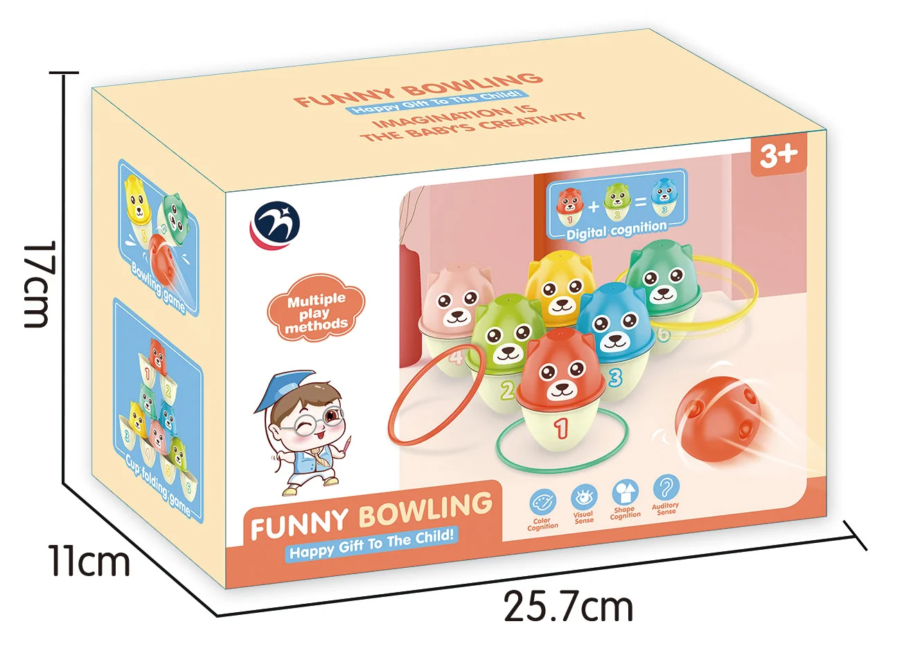 Colorful Educational Loop Bowling Balls Outdoor Sports Toys for Kids 2-4 Years Detachable ABS Plastic Material Fun Playing