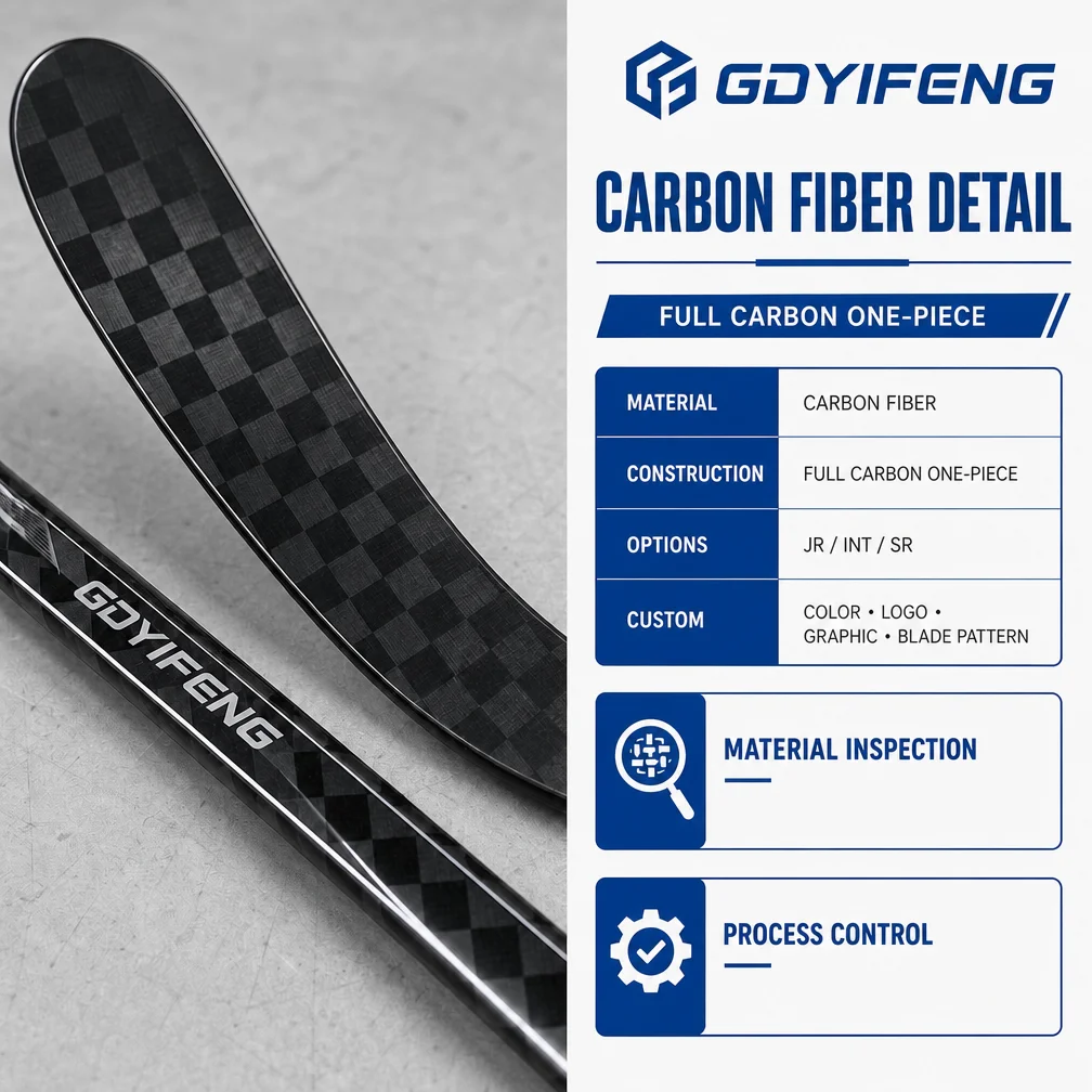 Premium 12K Carbon Fiber Ice Hockey Stick Instant Blade Response Senior Youth Pro Stock One Piece Composite Material