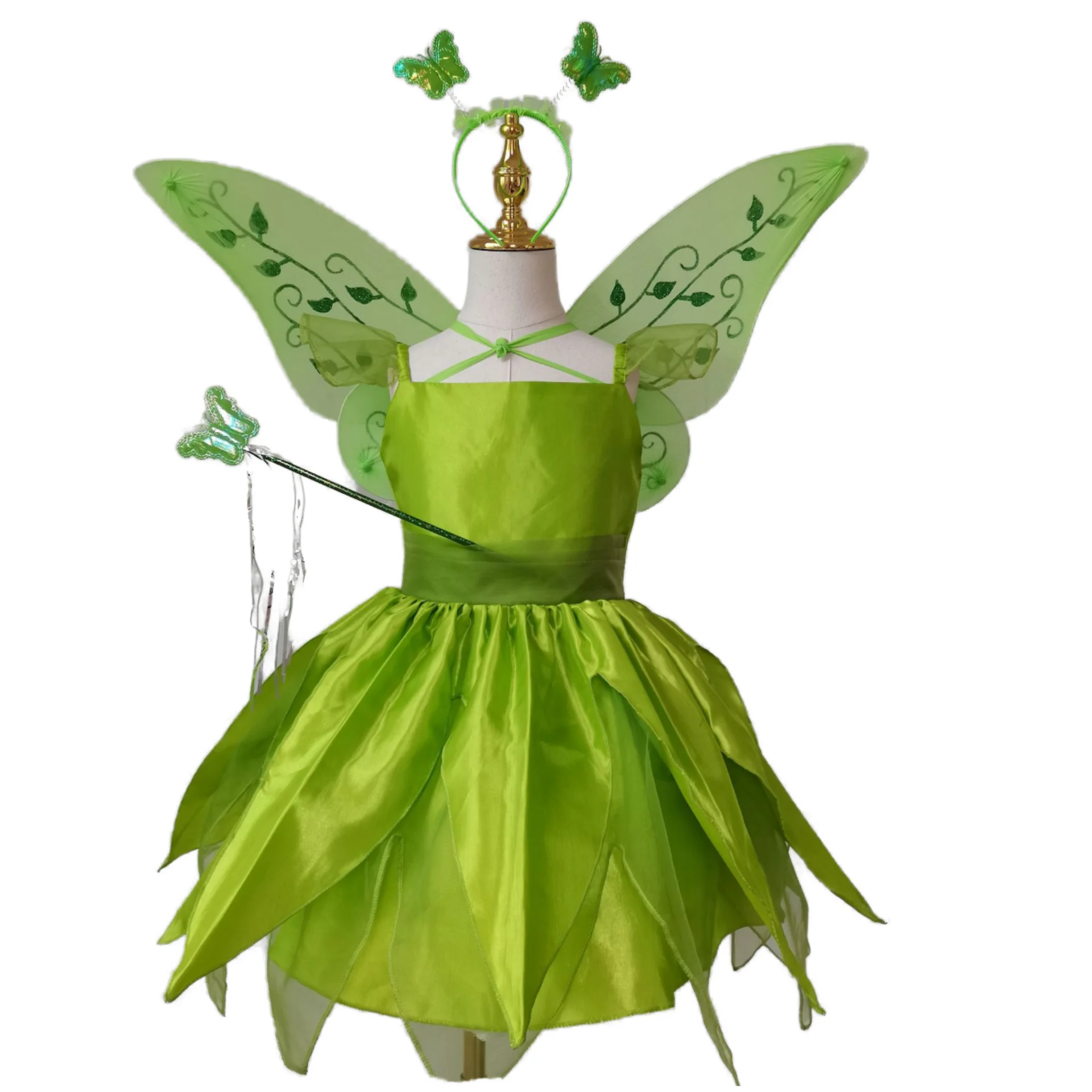 sachin and babi light blue dress Hot Sale Kids Green Fairy Dress Tinkerbell Princess Halloween Costumes for  Girls